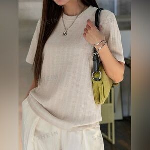 DAZY Solid Crew Neck Tee